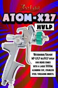 ATOM X27 Professional Spray Gun - HVLP Solvent/Waterborne w/ GunBudd® Ultra Lighting System